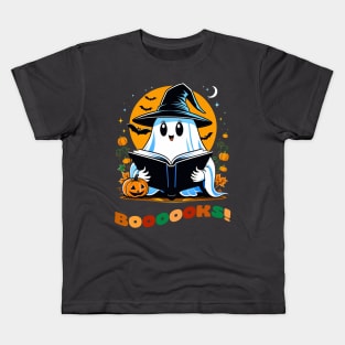 Books spooky cute halloween ghost design Kids T-Shirt